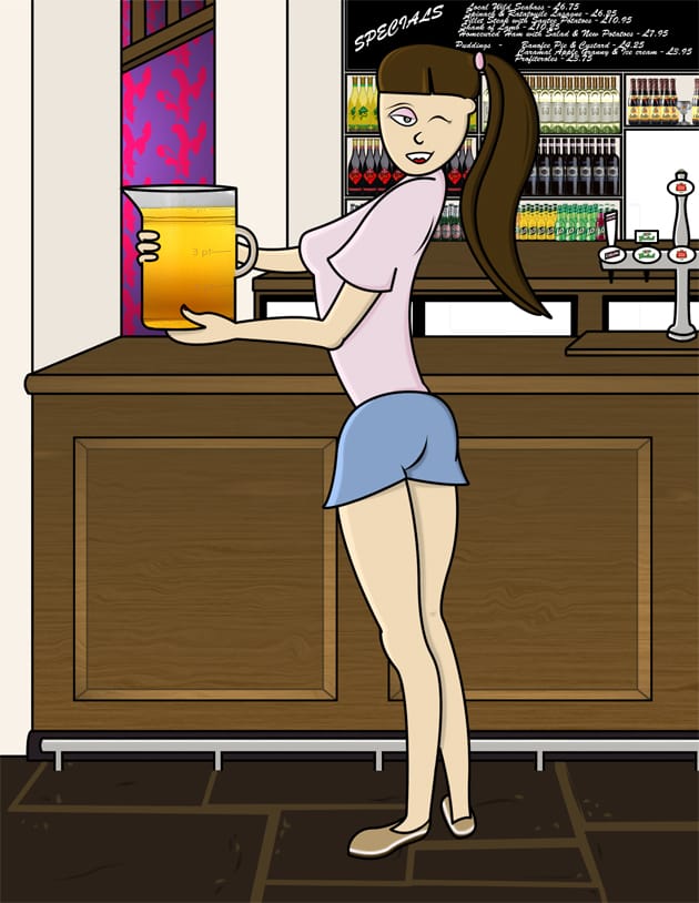 Waitress illustration