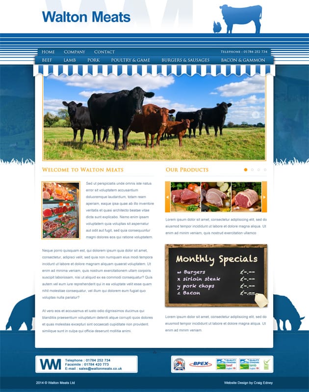 Walton Meats web design